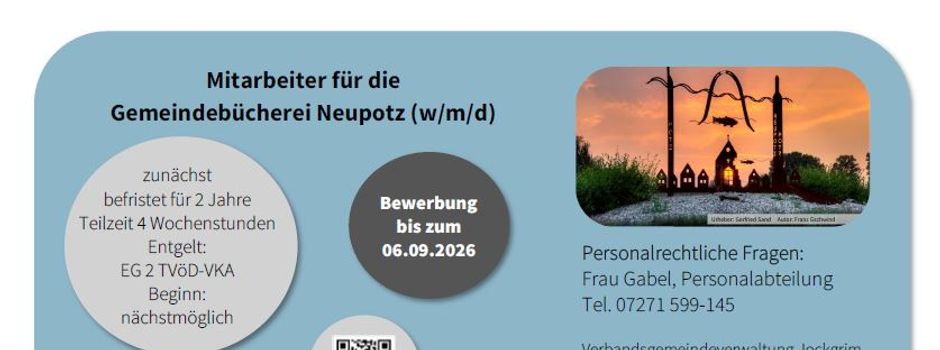 Unsere Gemeidebücherei sucht Verstärkung!