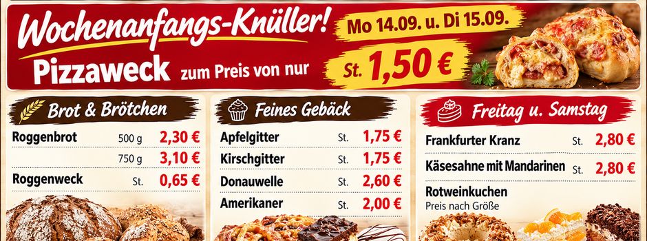 Wochenangebot Bäckerei Deubel 