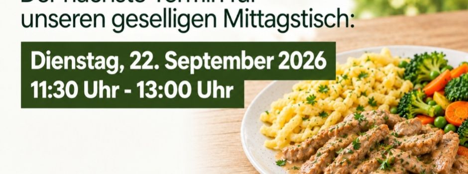 Mittagstisch im Foyer der Hohenkarpfenhalle