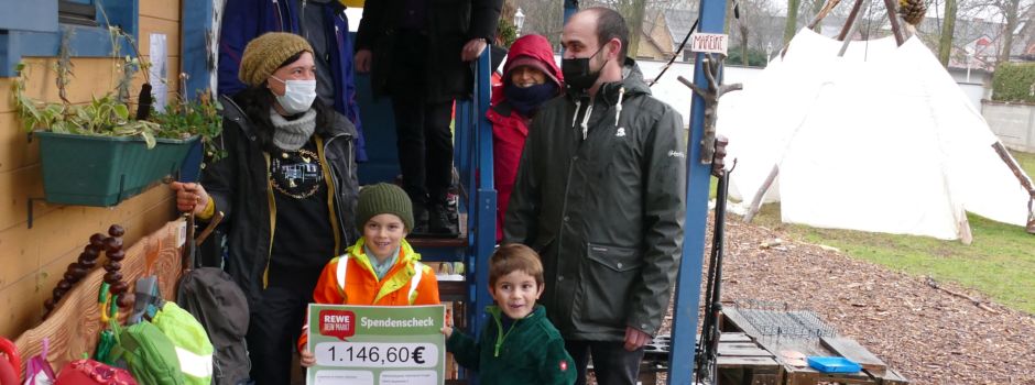Spendenaktion in Rewe Märkten für den Hahnheimer Naturkindergarten