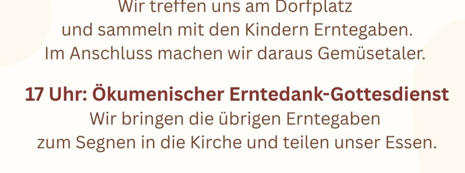 Erntedank in Wiebelsheim am 17.10.2026