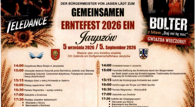 Einladung zum gemeinsamen Erntefest am 05.09.2026