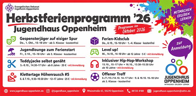 Action, Kreativität und offener Treff: Herbstferienprogramm im Jugendhaus Oppenheim