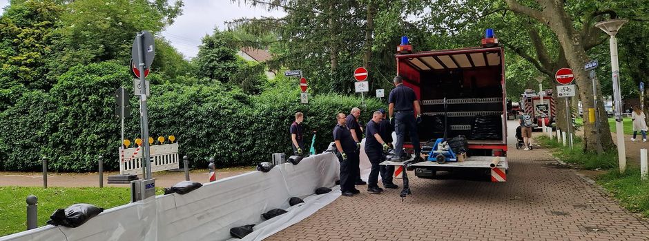 Wiesbadener Feuerwehr errichtet weitere Hochwasserschutz-Anlagen