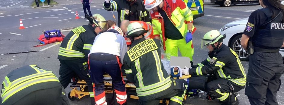 Zwei Verletzte bei Unfall am Gustav-Stresemann-Ring in Wiesbaden