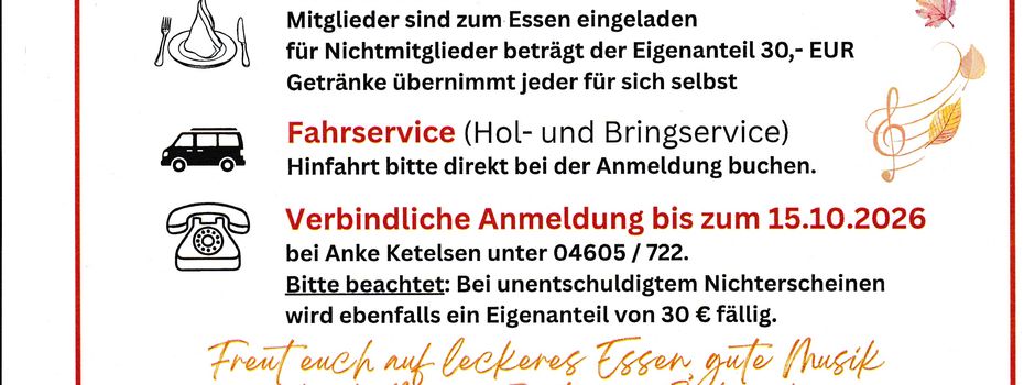 Herbstfest des DRK-Ortsverein Medelby e. V.
2026 in Ladelund