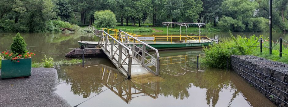 Siegfähre: Betrieb wegen Hochwasser vorerst eingestellt