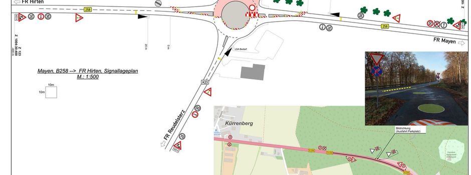 Baustelle am Kreisverkehr Kürrenberg