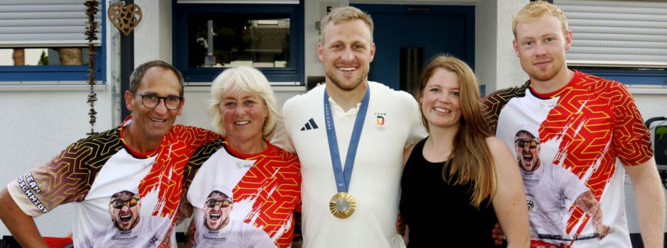 Heimkehr des Olympiasiegers und ehemaligen Rheidter Kanuten Max Rendschmidt