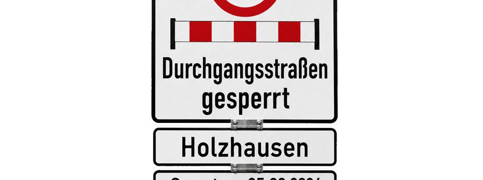 Straßensperrung zum Festzug am 5.9. 