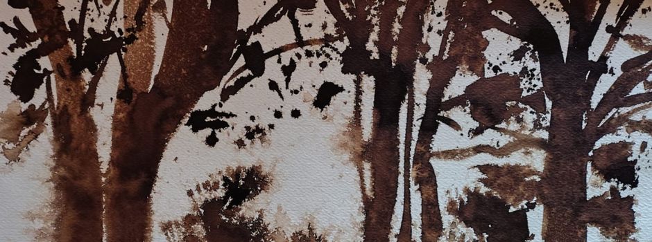 Mit Moorlauge gefertigte Aquarelle