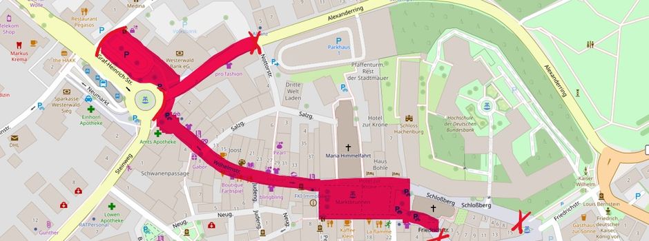 Straßensperrungen und Hinweise zum Hachenburger Weihnachtsmarkt