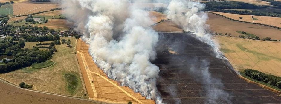 Evakuierung in Staven während Feldbrand 🔥🚒