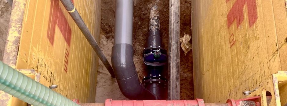 Abschluss an der Abwasseranlage