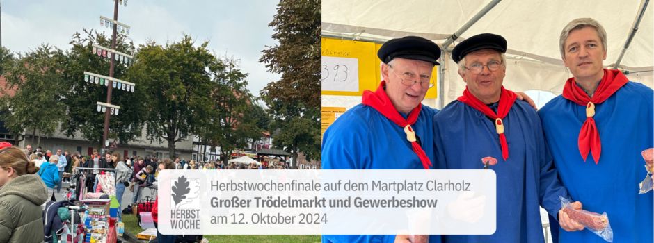 Herbstwochenfinale auf dem Marktplatz Clarholz: Großer Trödelmarkt und Gewerbeshow
