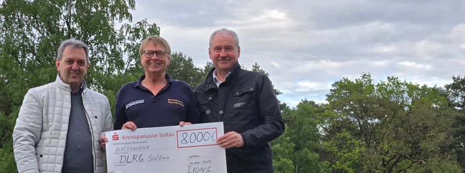 Lions spenden DLRG Soltau 8.000 Euro für neues  Fahrzeug mit Tauchcontainer