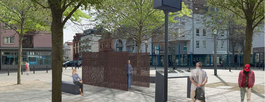 So sieht der neue Gedenkort am Wormser Hauptbahnhof aus