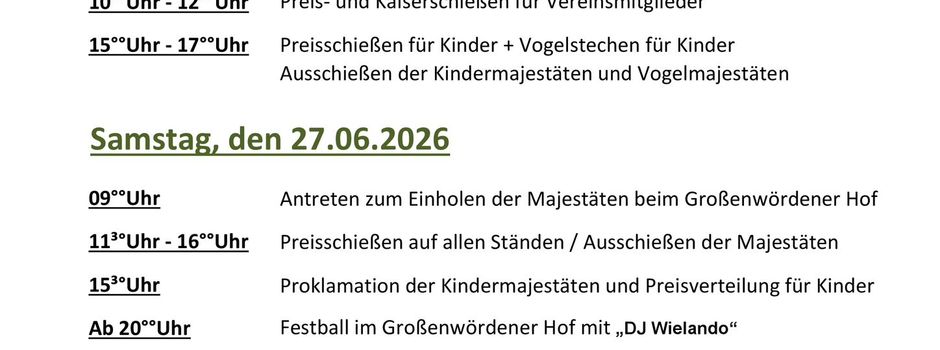 Schützenfest in Großenwörden 