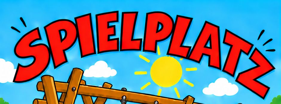 Hinweisschild für unseren Spielplatz