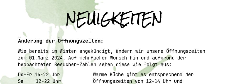 NEUIGKEITEN vom Cafe & Bistro Karlson´s