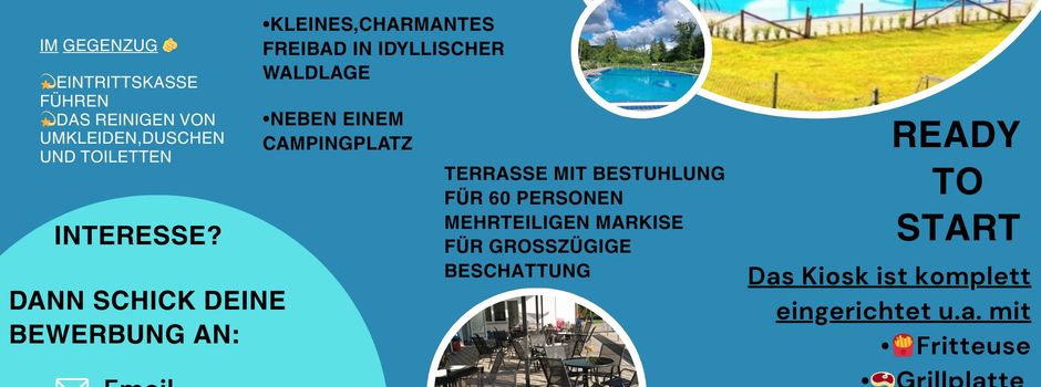 Betreiber für Schwimmbadkiosk gesucht 