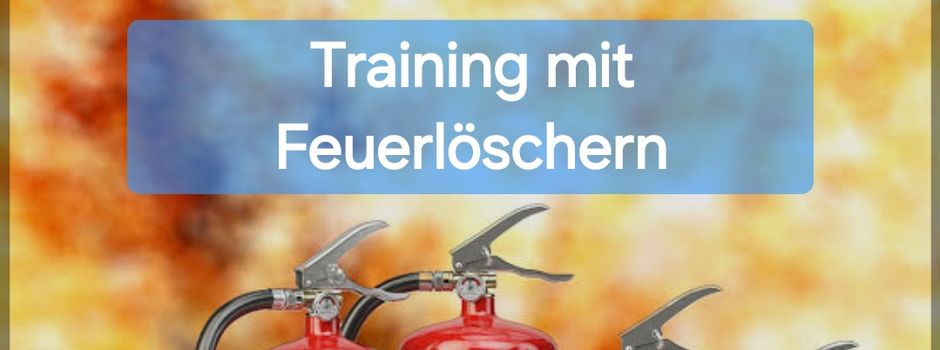 Training mit Feuerlöschern 