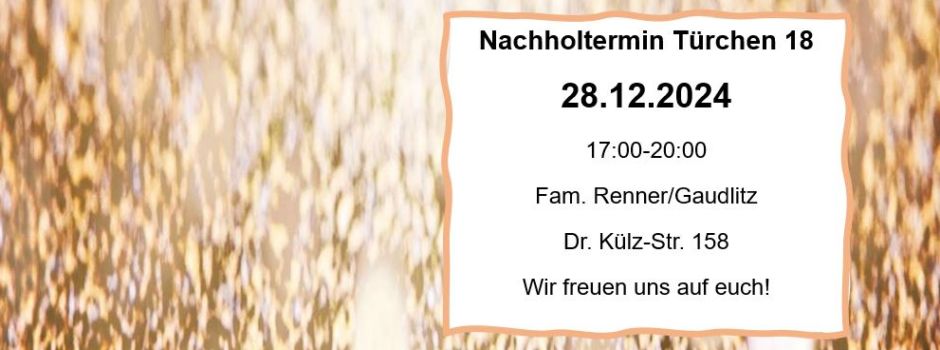 Nachholtermin Türchen 18