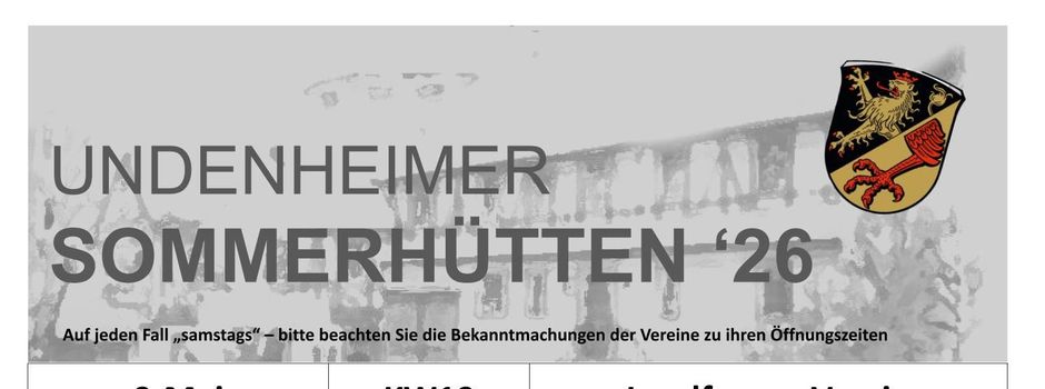 Termine Undenheimer Sommerhütten `26