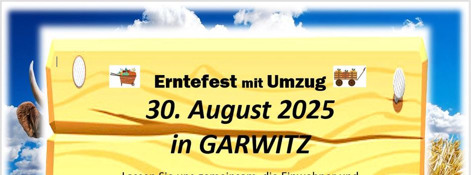 Festumzug zum Erntefest in der Gemeinde
