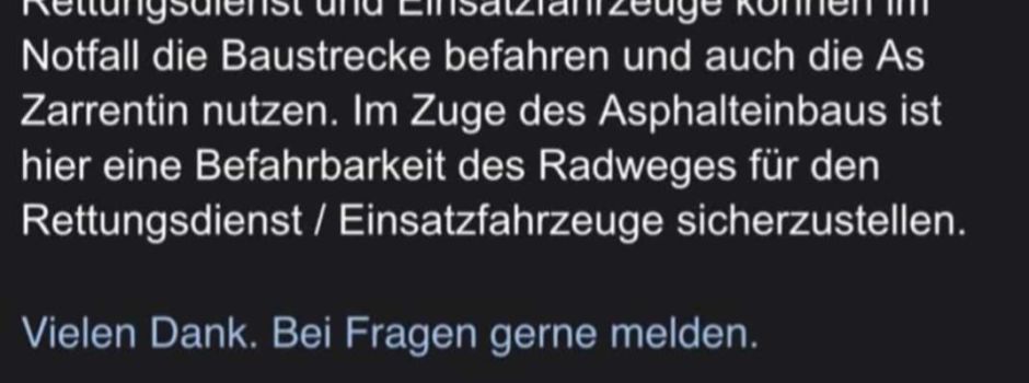 Ab dem 07.10. Ist ein Teil der B 195 gesperrt