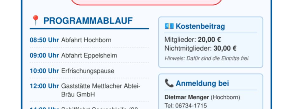 Tagesausflug am 30.07.26 VdK Ortsverband 