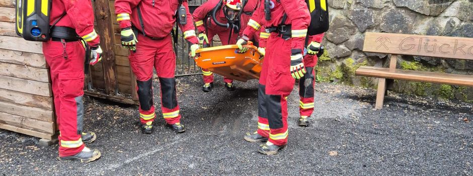 Sicherheitsübung in der Grube Gustav