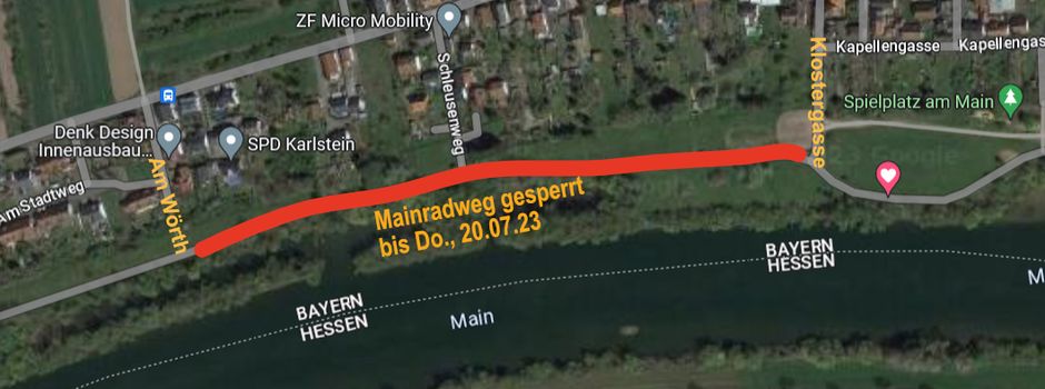 Mainradweg WIEDER FREI!