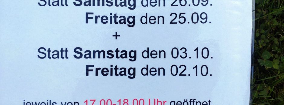 Änderung der Öffnungszeiten am Grünplatz