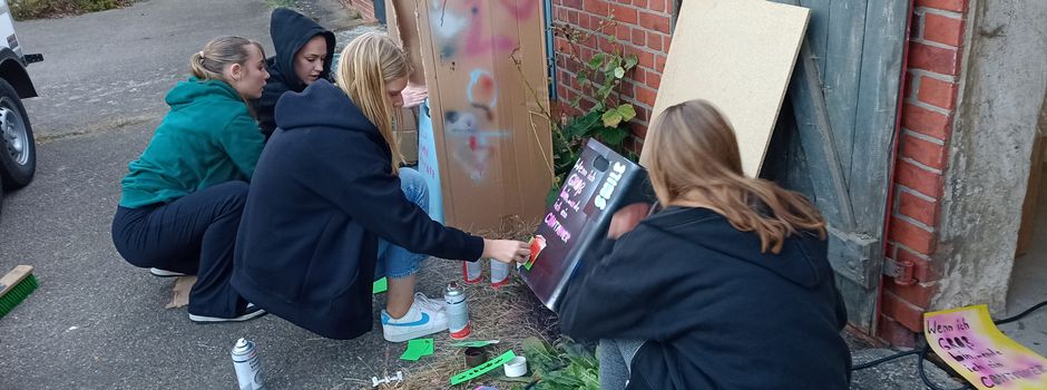 Graffiti-Aktion der Ideen-Werkstatt