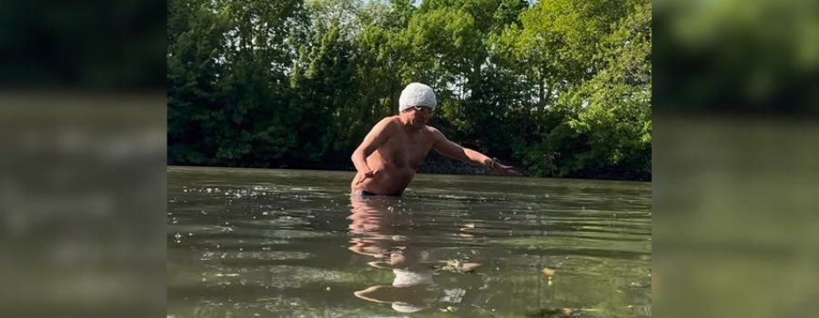 Comedy-Star Wigald Boning geht in Mainz-Kostheim baden