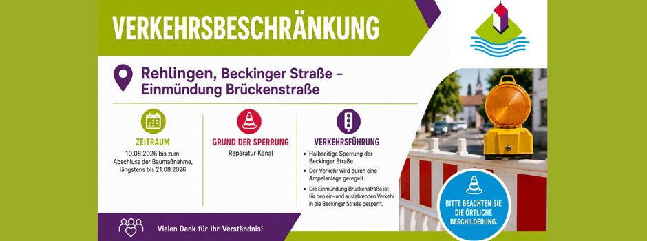 Verkehrsbeschränkung in Rehlingen 