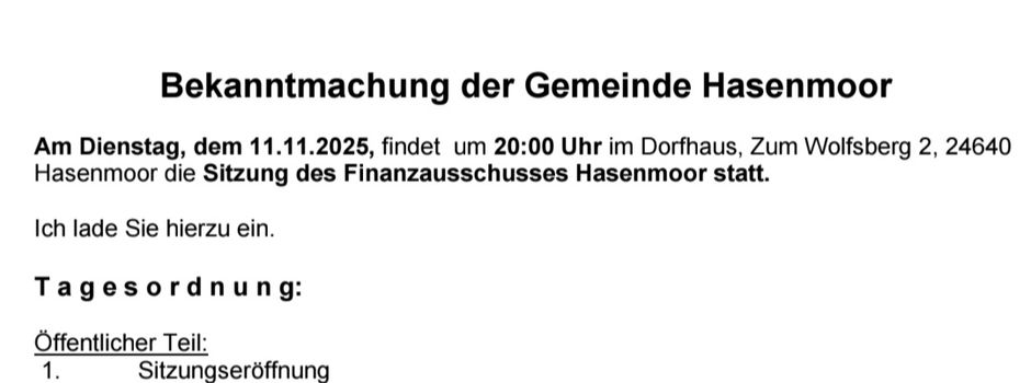 Sitzung vom Finanzausschuss