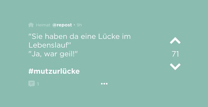 Mehr Mut zur Lücke! - Die Jodel der Woche