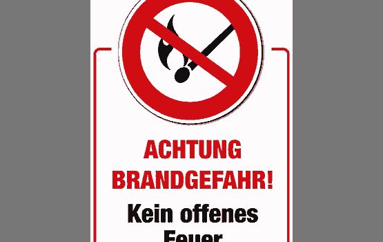 keine Lagerfeuer erlaubt: 