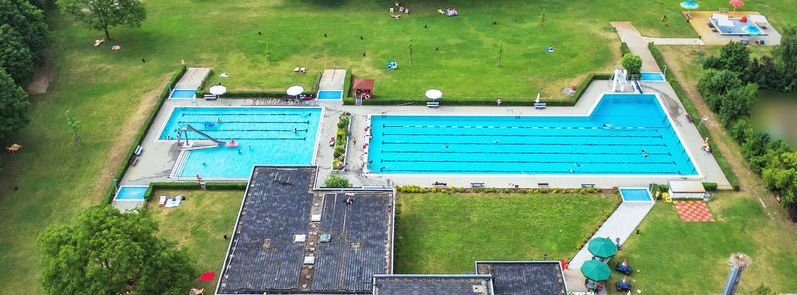 Licht, Feuer und eiskaltes Wasser: Spektakel im Freibad Gimbsheim