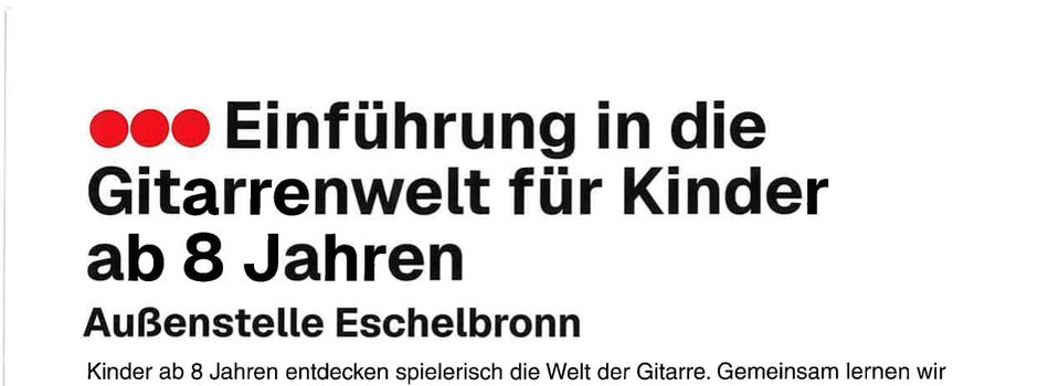 Einführung in die Gitarrenwelt für Kinder ab 8 Jahren