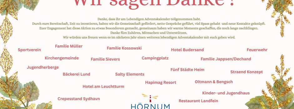 Lebendiger Adventskalender

"Wir sagen Danke"
