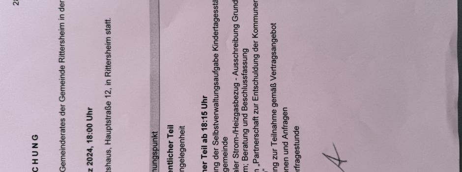 Gemeinderatssitzung am 07. März