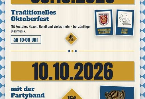 Was is'n los am Wochenende
SVH - Oktoberfestzeit startet !