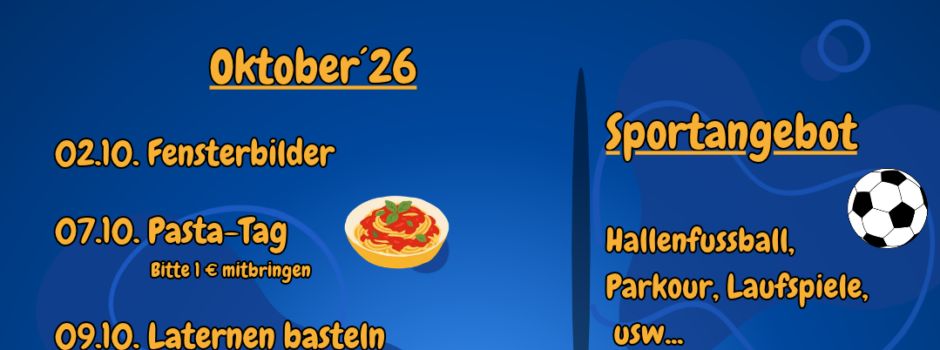 Kinder- und Jugendtreffprogramm Oktober 2026