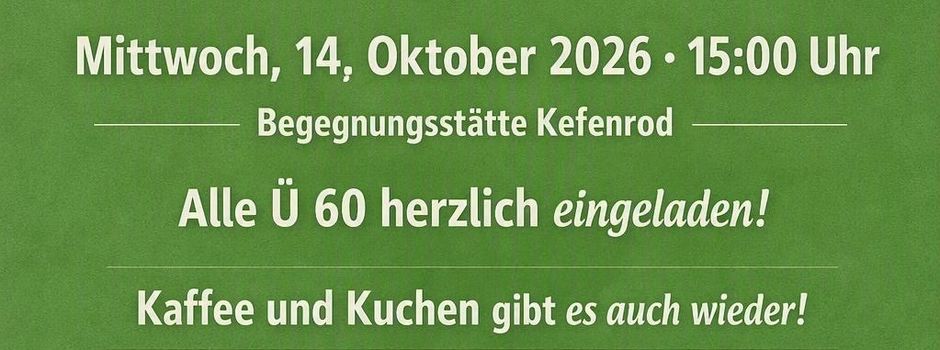 Einladung zum nächsten Seniorentreff