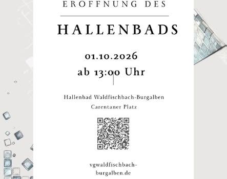 Die Gemeinde informiert...
Hallenbad öffnet heute!