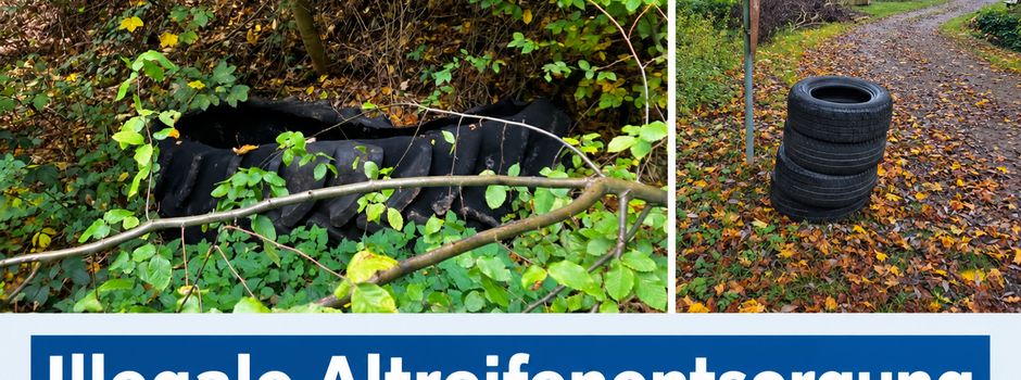 Alte Reifen illegal entsorgt: Stadt sucht Zeugen