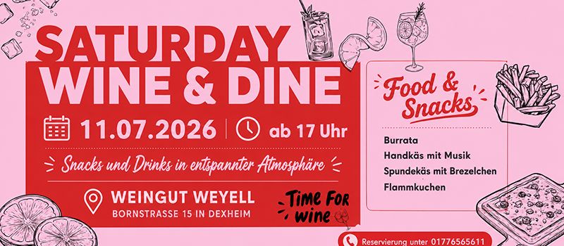 Saturday Wine & Dine: Entspannter Genussabend im Weingut Weyell